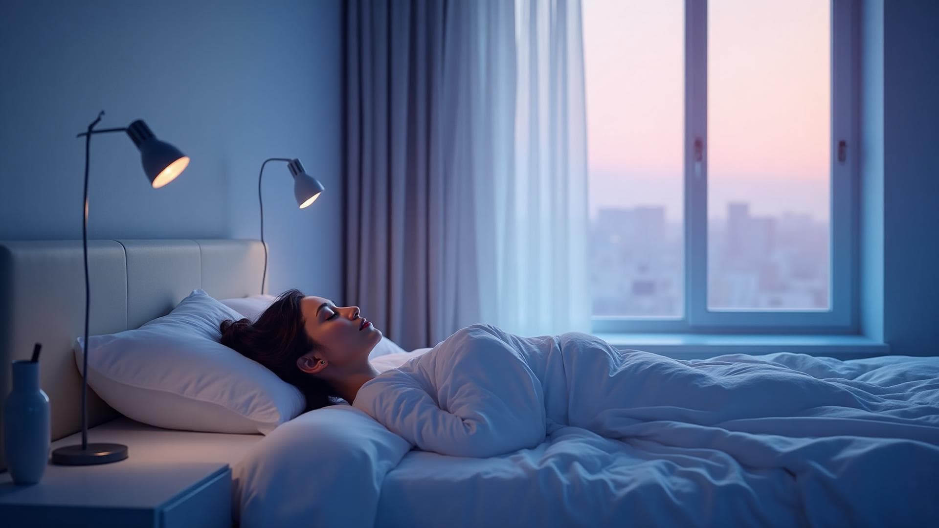 Peaceful sleep in modern bedroom